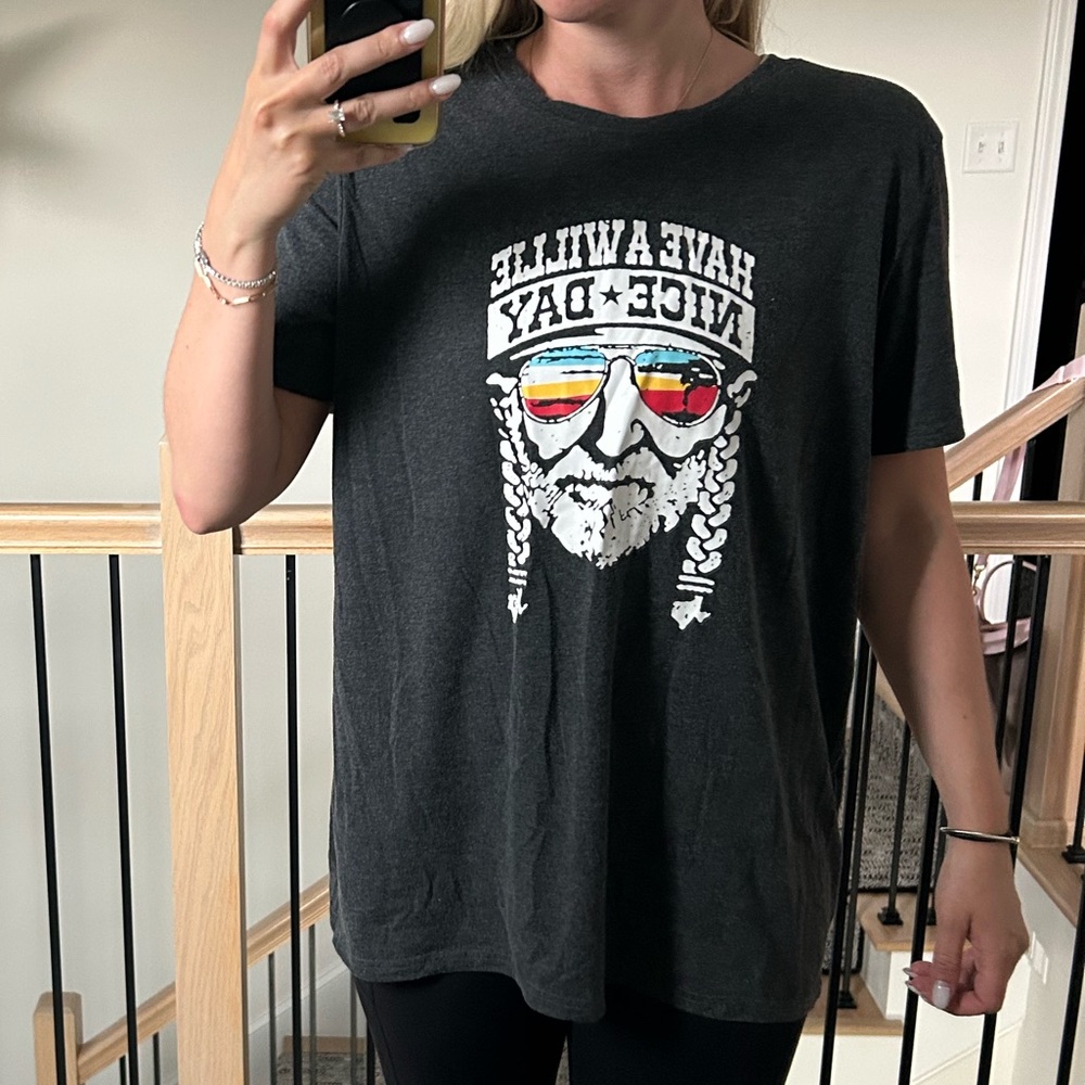 Men's Black Graphic Tee with Retro Sunglasses Print